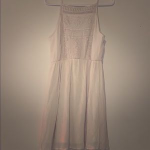White knee length dress